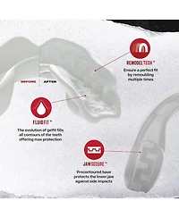 SafeJawz Intro Slim Fit Sports Mouth Guard with Case for Football, Basketball, Mma, Hockey, Lacrosse, Wrestling - Adult 12+ Years Yellow