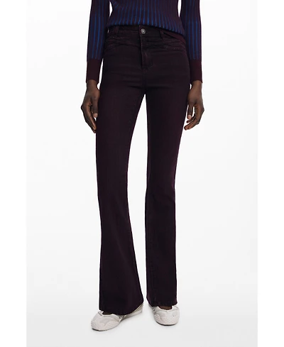 Desigual Women's Burgundy flare jeans