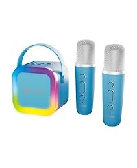 Contixo Mini Karaoke Machine with 2 Wireless Mics, Led Lights, Bluetooth Speaker