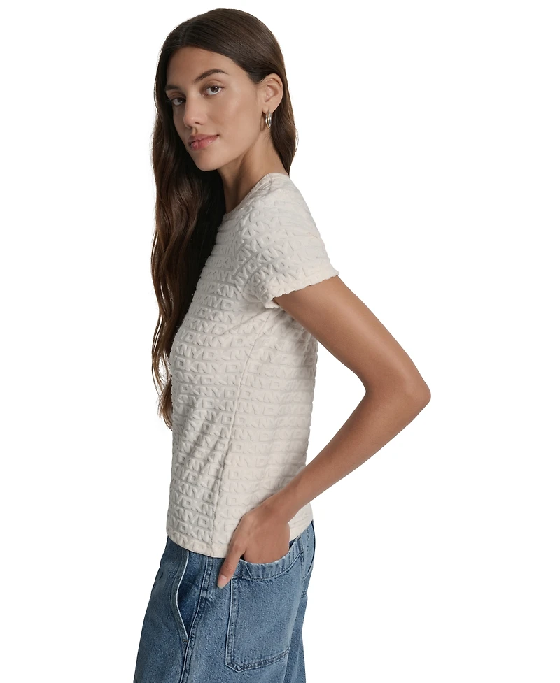Dkny Jeans Women's Jacquard Logo Crewneck T-Shirt