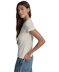 Dkny Jeans Women's Jacquard Logo Crewneck T-Shirt