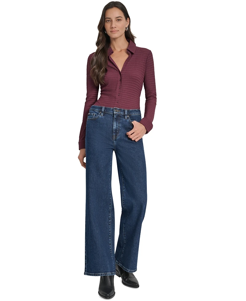 Dkny Jeans Women's High Rise Modern Wide Leg