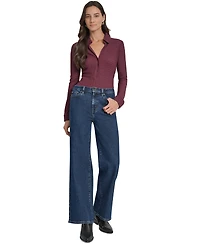 Dkny Jeans Women's High Rise Modern Wide Leg