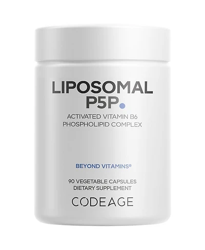 Codeage Liposomal P5P Supplement Vitamin B6 Pyridoxal-5-Phosphate B 6 Pills 3-Month Supply Active Form P5P B6 Vitamins 90 Capsules
