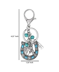 Turquoise Horseshoe Keychain