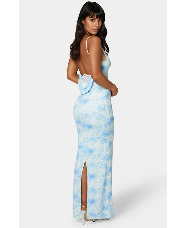 backless dress macys After Six Women's High Neck Halter Backless Maxi Dress