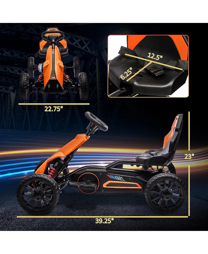 Aosom 12V Electric Go Kart for Kids w/ Adjustable Speed,