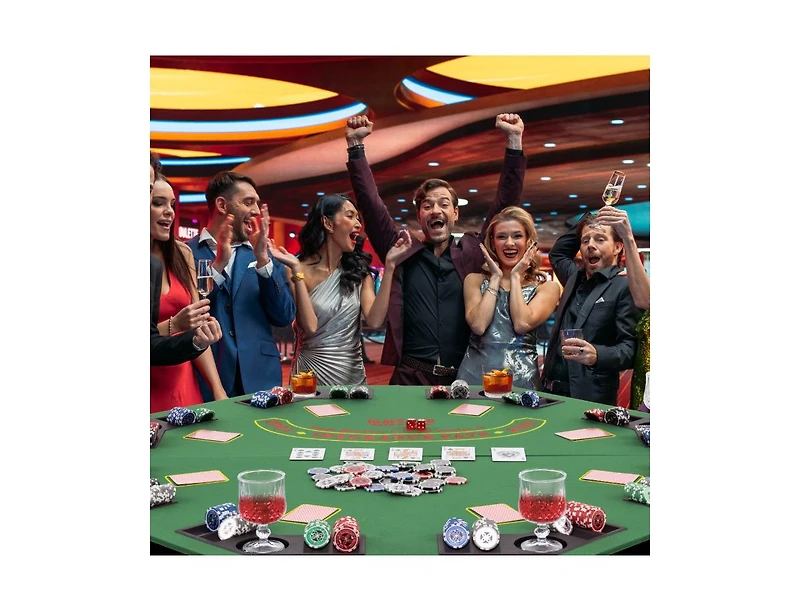 Akiudex 8-Player Foldable Poker Table Top with Carrying Bag