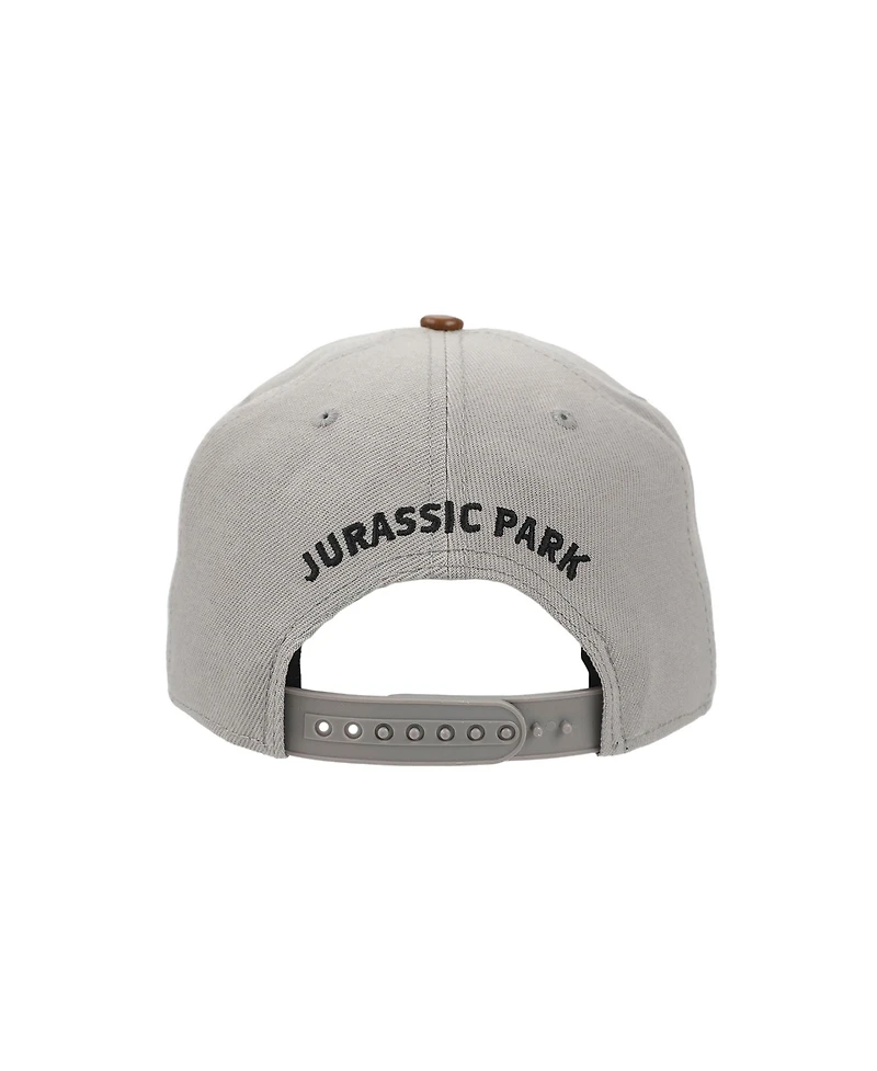 Jurassic Park Men's Logo Woven Patch White Snapback Hat