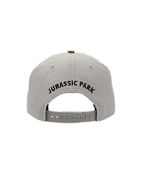 Jurassic Park Men's Logo Woven Patch White Snapback Hat