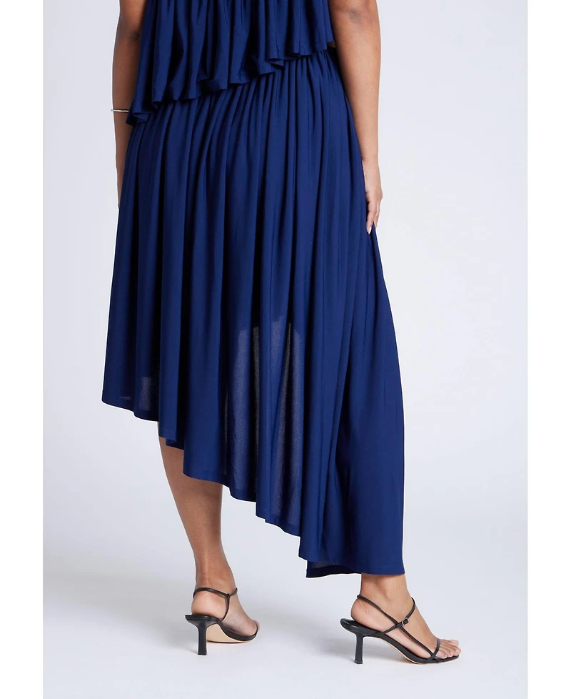 Eloquii Women's Plus Cascading Asym Skirt