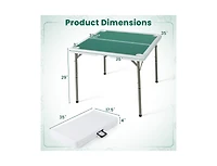 Akiudex 35 Inch 4 Player Game Card Folding Mahjong Table with Cup Holders