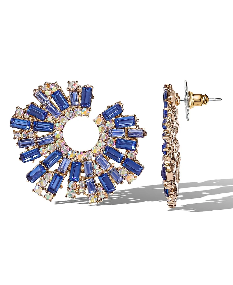 Jessica Simpson Royal Radiance Blue Crystal Burst Earrings