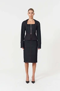 Jendue Us Women's Davidson Denim Corset Jacket Unique Style