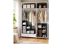 Songmics Home Modular Storage Set – Rustic Brown 16-Cube Shelf & 6-Cube Organizer, Customizable for Books, Clothes, and More