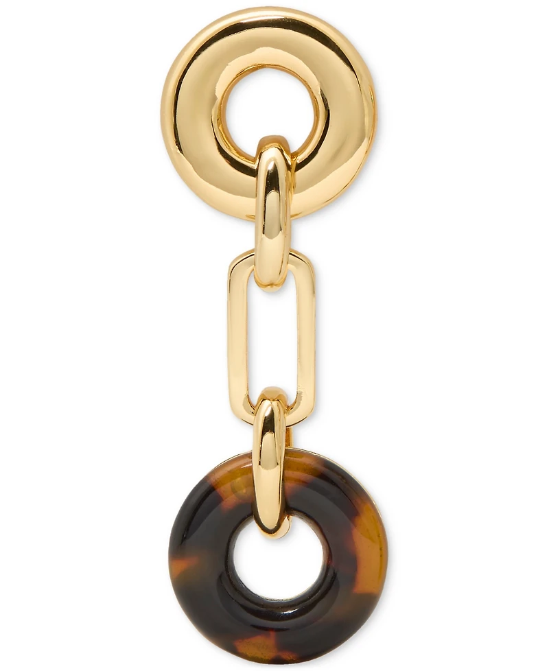 kate spade new york Gold-Tone Interlock Tortoise Linear Earrings