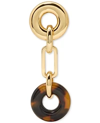 kate spade new york Gold-Tone Interlock Tortoise Linear Earrings
