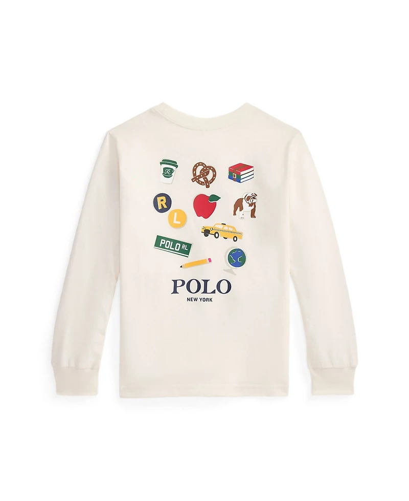 Polo Ralph Lauren Toddler and Little Boys Cotton Long Sleeve Graphic T-Shirt