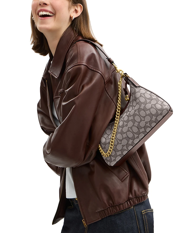 Coach Juliet Small Signature Jacquard Shoulder Bag 25