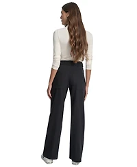 Dkny Jeans Women's Cotton High Rise Wide Leg Pants