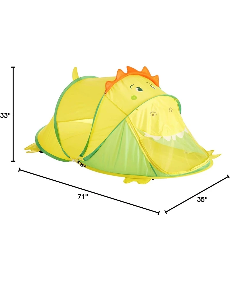 Cesicia Figural Dinosaur Pop Up Portable Play Tent with Carry Case, Green
