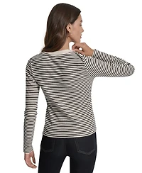 Dkny Jeans Women's Striped Button-Front Cardigan