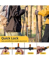 Naturehike 1pc Ultralight Trekking Pole - Adjustable Hiking Sticks w/Secure Lock, Eva Grip,4 Colors, 50-135cm (20-53in) for Adults & Kids