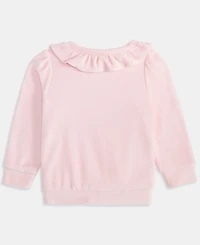 First Impressions Baby Girls Long-Sleeve Ruffle-Neck Velour Top, Macy's Exclusive