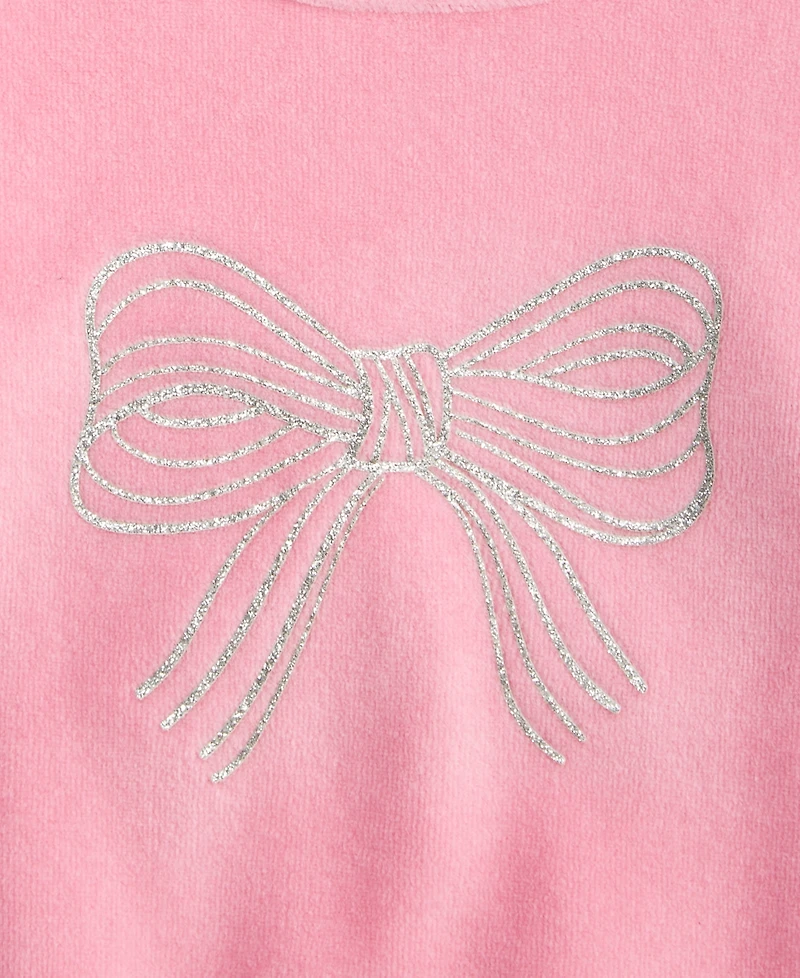 First Impressions Baby Girls Long-Sleeve Glitter-Bow Velour Top, Macy's Exclusive