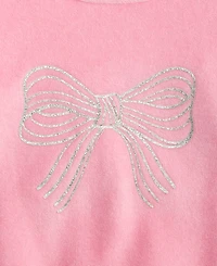 First Impressions Baby Girls Long-Sleeve Glitter-Bow Velour Top, Macy's Exclusive