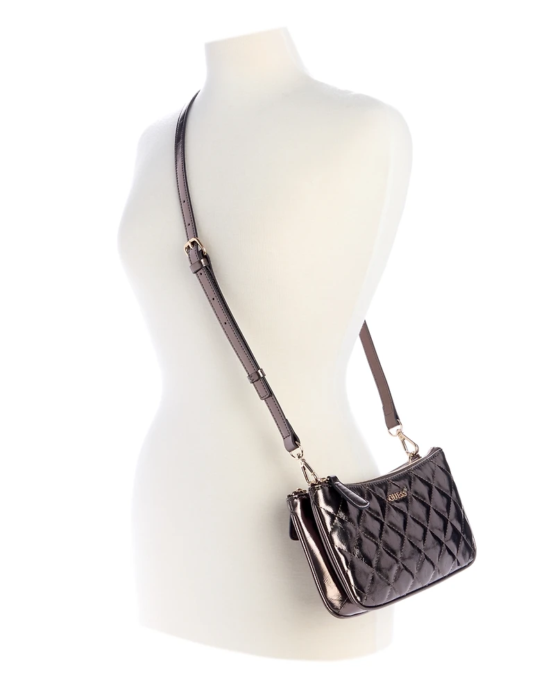Guess Tinsley Quilted Three Compartment Crossbody