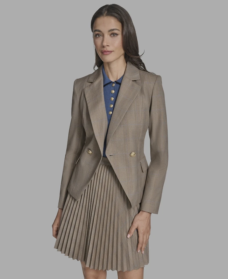 Bcbg Women's Plaid Notched Collar Blazer