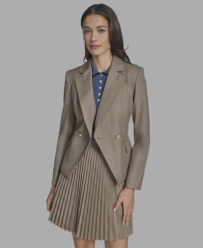 Bcbg Women's Plaid Notched Collar Blazer