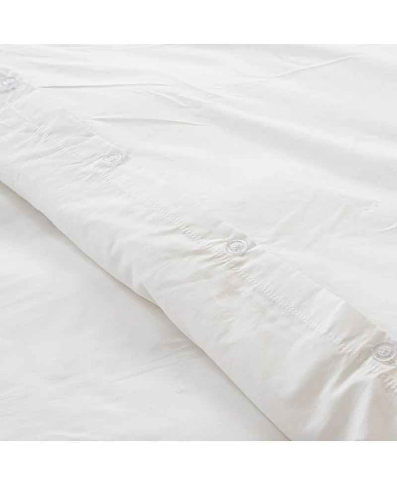 Superity Linen 100% Premium White Cotton Duvet Covee 200 Thread Count