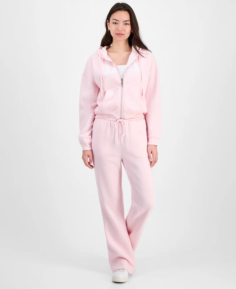 Planet Heart Juniors' Novelty Flare Fleece Sweatpants
