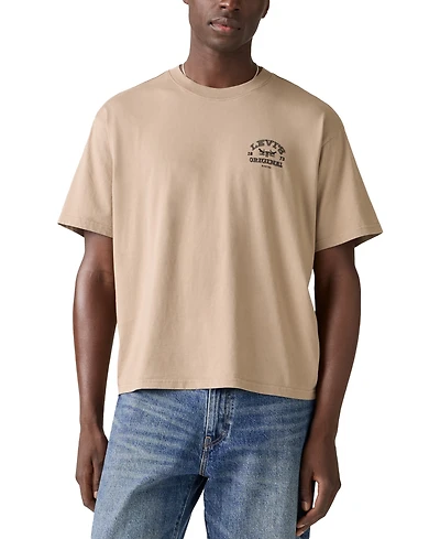 Levi's Men's Relaxed Fit Cropped Short Sleeve Crewneck Logo T-Shirt