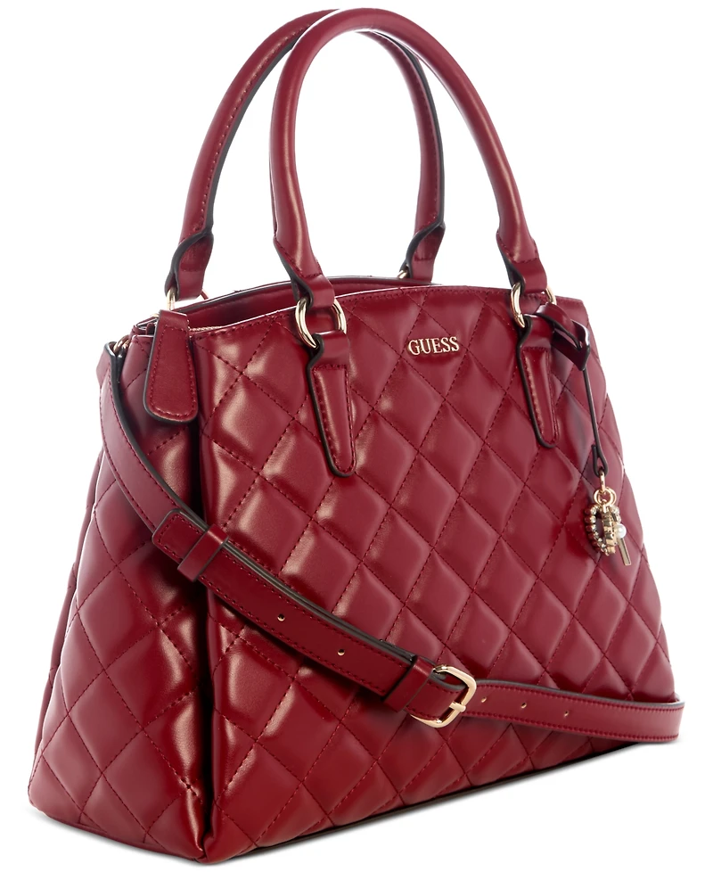 Guess Tinsley Medium Quilted Three Compartment Satchel