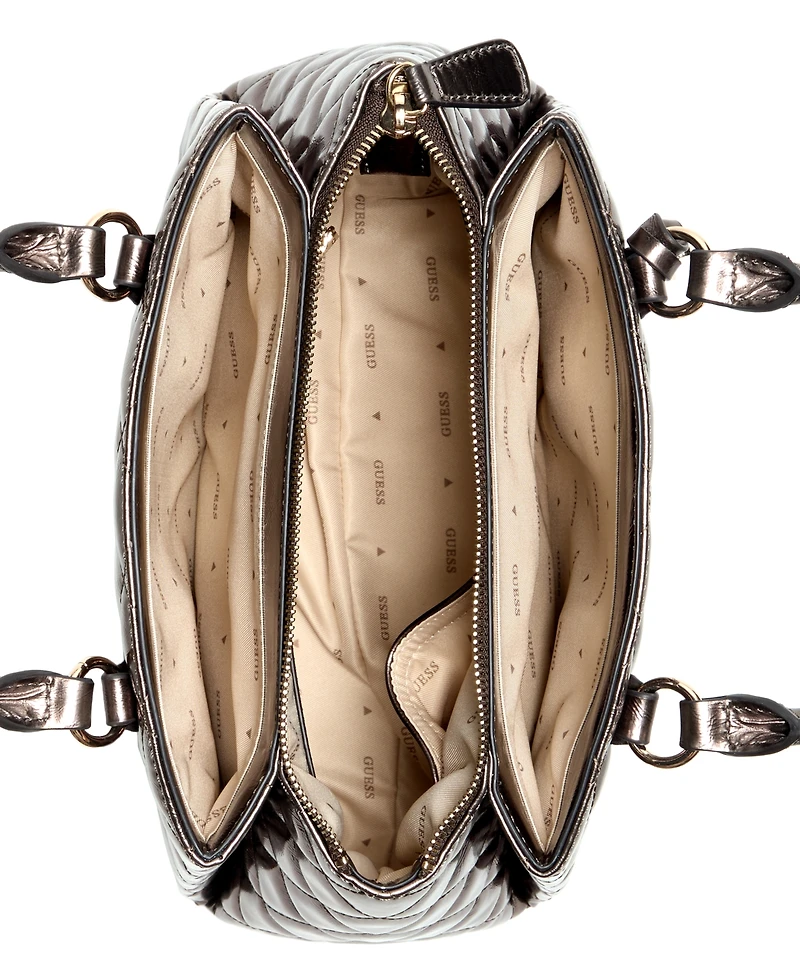 Guess Tinsley Medium Quilted Three Compartment Satchel