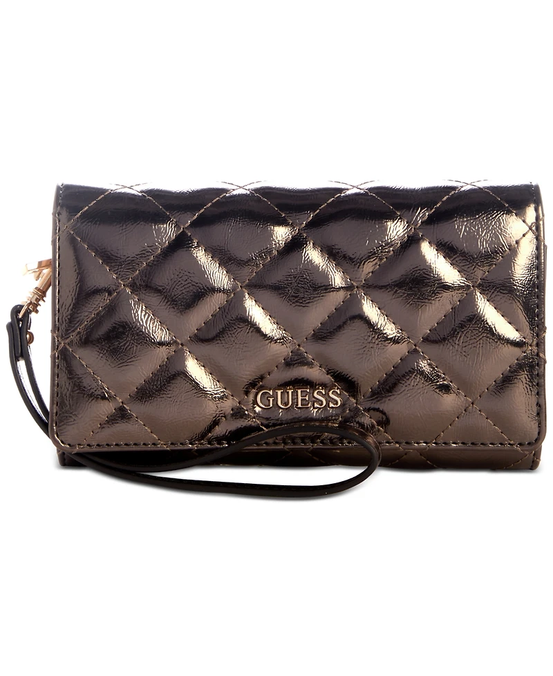 Guess Tinsley Quilted Phone Organizer Wristlet