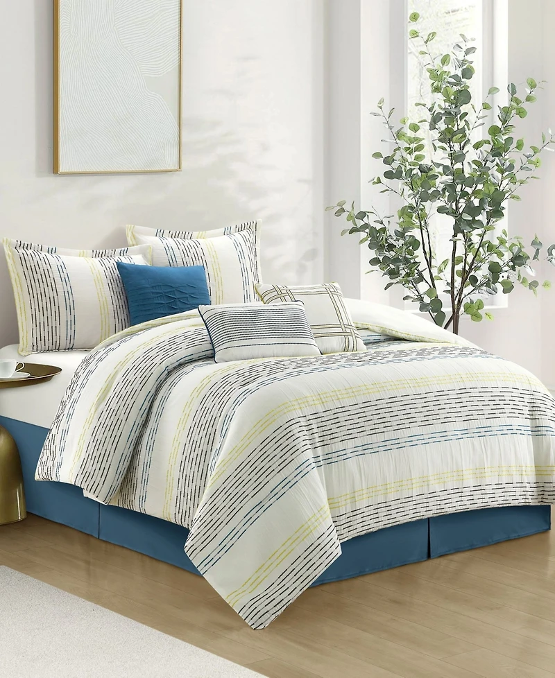 Stratford Park Merida Stripes 7-Pc. Comforter Set