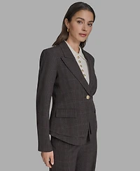 Bcbg Women's Plaid Double-Hem Blazer