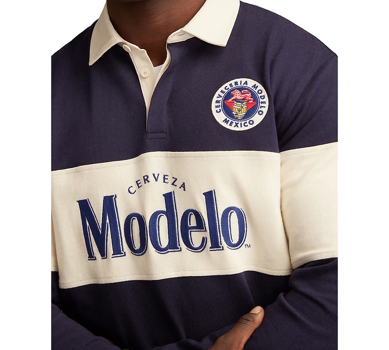 Lucky Brand Men's Modelo Long Sleeve Embroidered Rugby Shirt