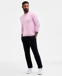 Club Room Men's Solid Crew Neck Merino Wool Blend Sweater, Created for Macy's