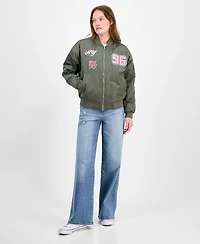 Hippie Rose Juniors' Oversized Bomber Jacket