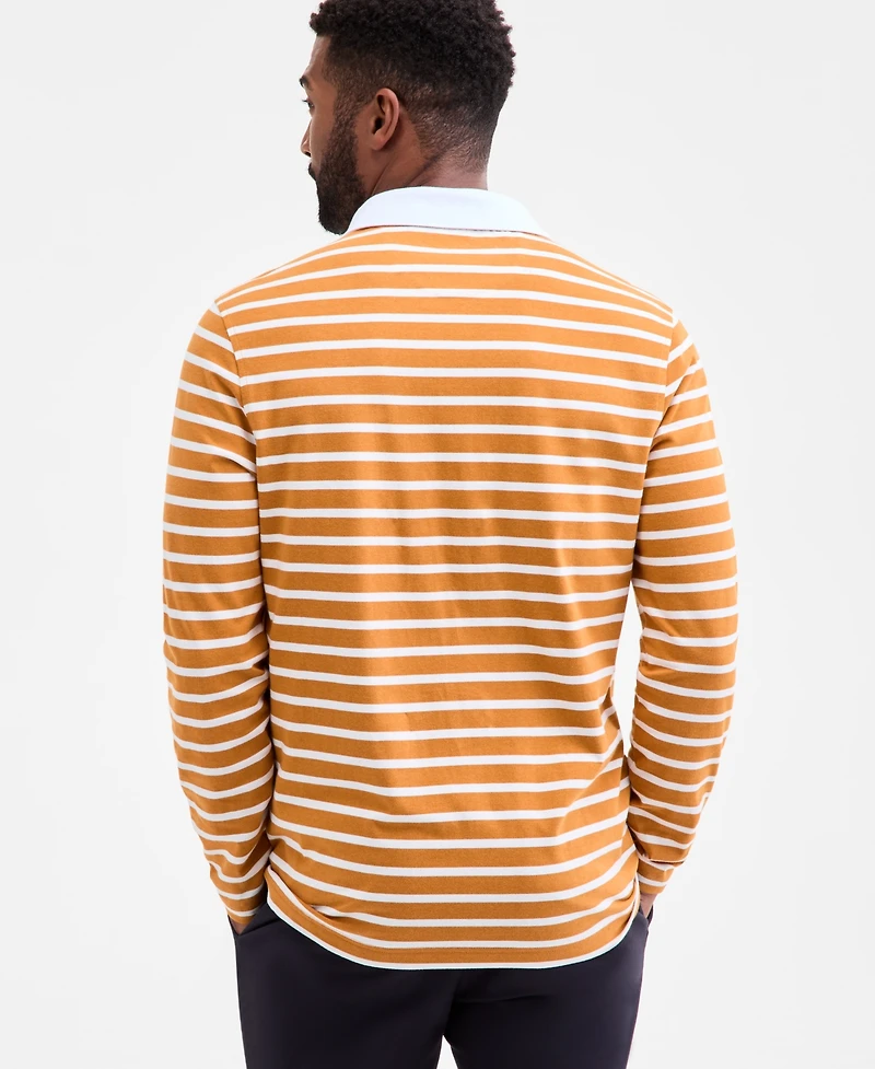Club Room Men's Pencil Stripe Rugby Shirt, Macy's Exclusive