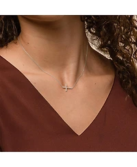 Sterling Silver Horizontal Cross Necklace – Minimalist Summer Jewelry, Trending for Summer