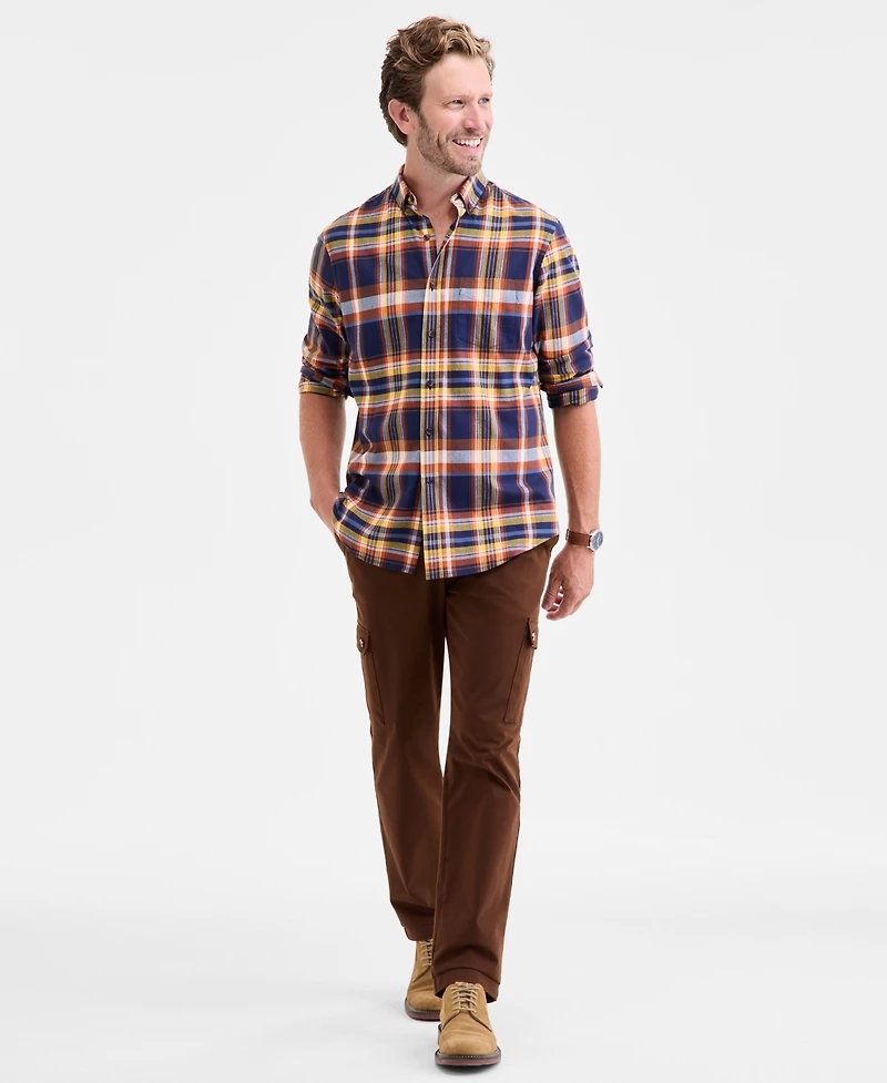 Club Room Men's Loman Plaid Brushed Cotton Button-Down Shirt, Macy's Exclusive