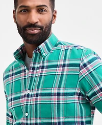 Club Room Men's Vine Plaid Button-Down Flannel Shirt, Macy's Exclusive