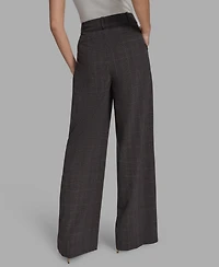 Bcbg Women's Plaid Wide-Leg Trousers