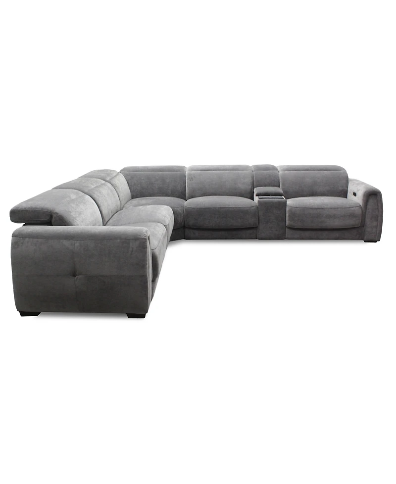 Brownell -Pc. L-Shape Sectional with Power Motion Chairs & 1 Console